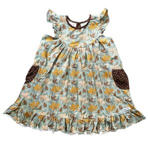 Merce & Me pearl dress fall leaves NWOT girls size 8 pockets S524